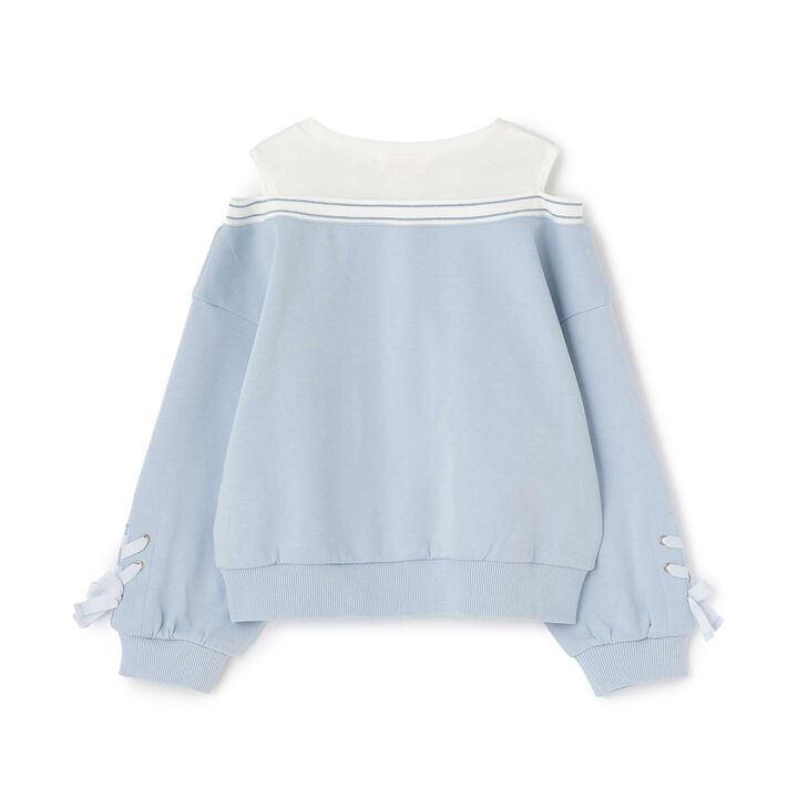[Popular Item Restocked] [Not Available at Physical Stores] Layered Style Shoulder Opening Sweatshirt,Black, medium image number 1