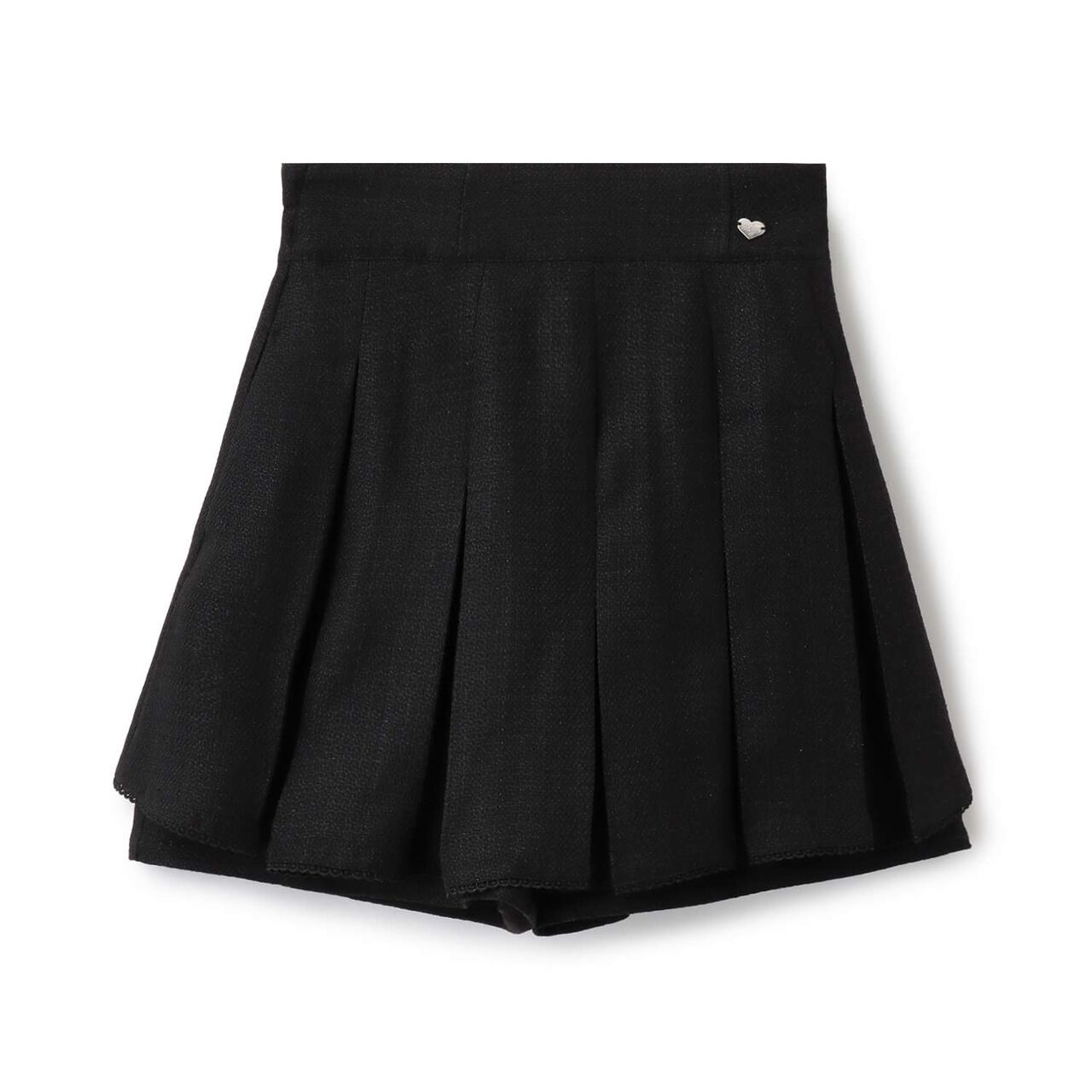 Lame Tweed Tacked Flare Shorts♪,Light blue, large image number 12