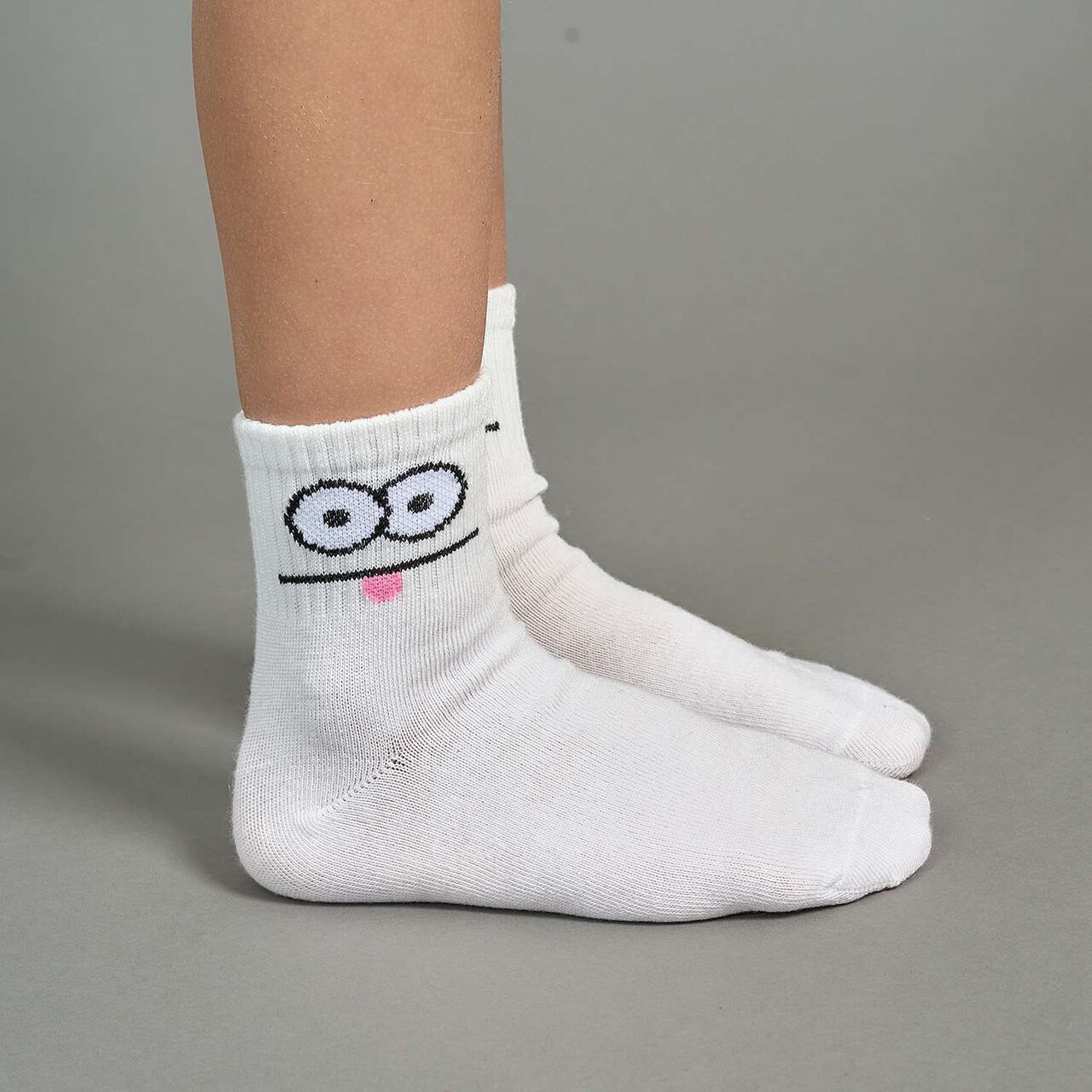 Funny Face Crew Socks,Yellow, large image number 10