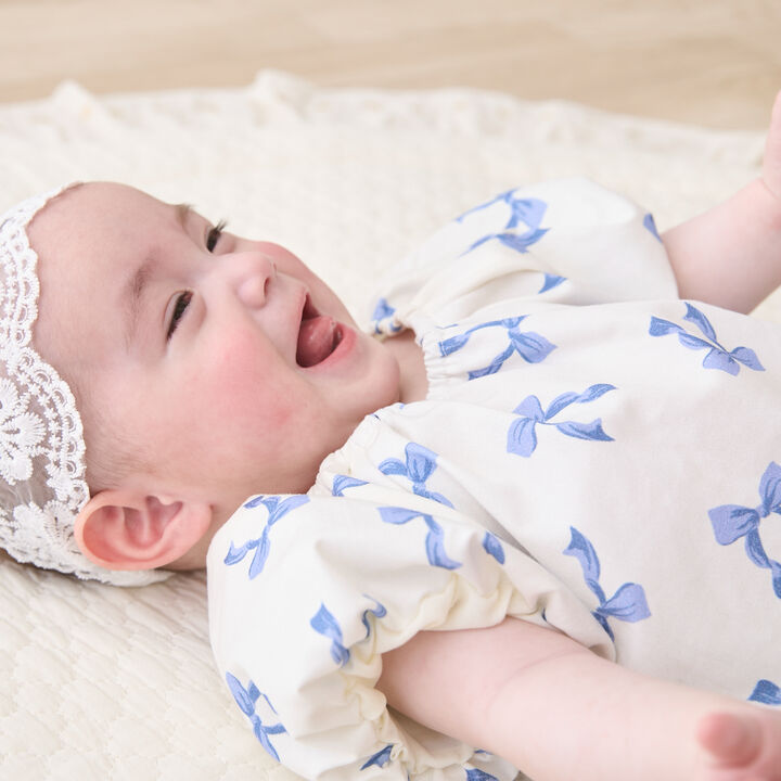 Link Ribbon All-Over Pattern Outfit Set,Blue, medium image number 1