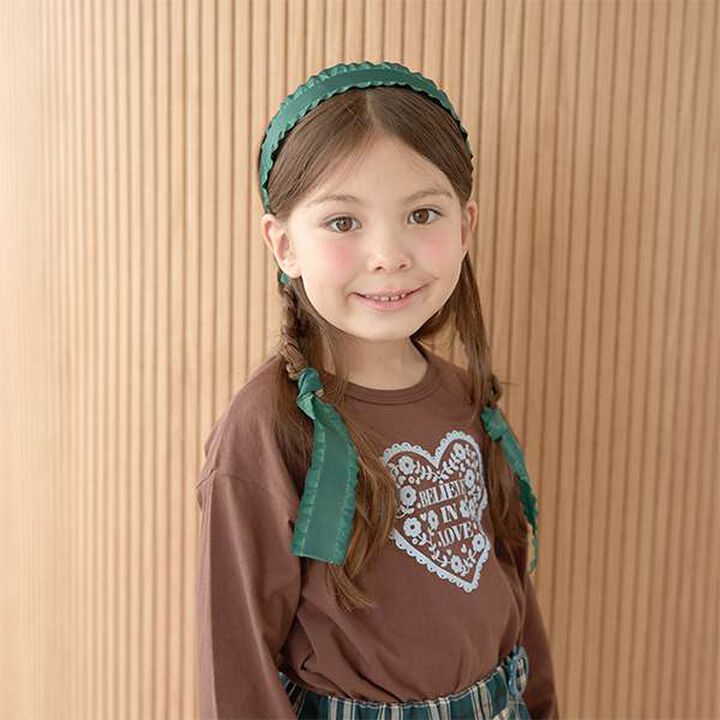 Frill Ribbon Tape Headband,Moss green, medium image number 10