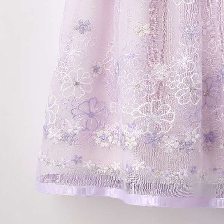 Flower Embroidery Tulle Dress,Lilac, medium image number 7