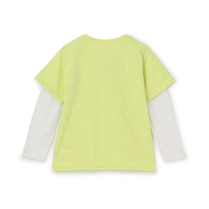 Mesh Sleeve Combination Big T-Shirt,Off white, medium image number 1