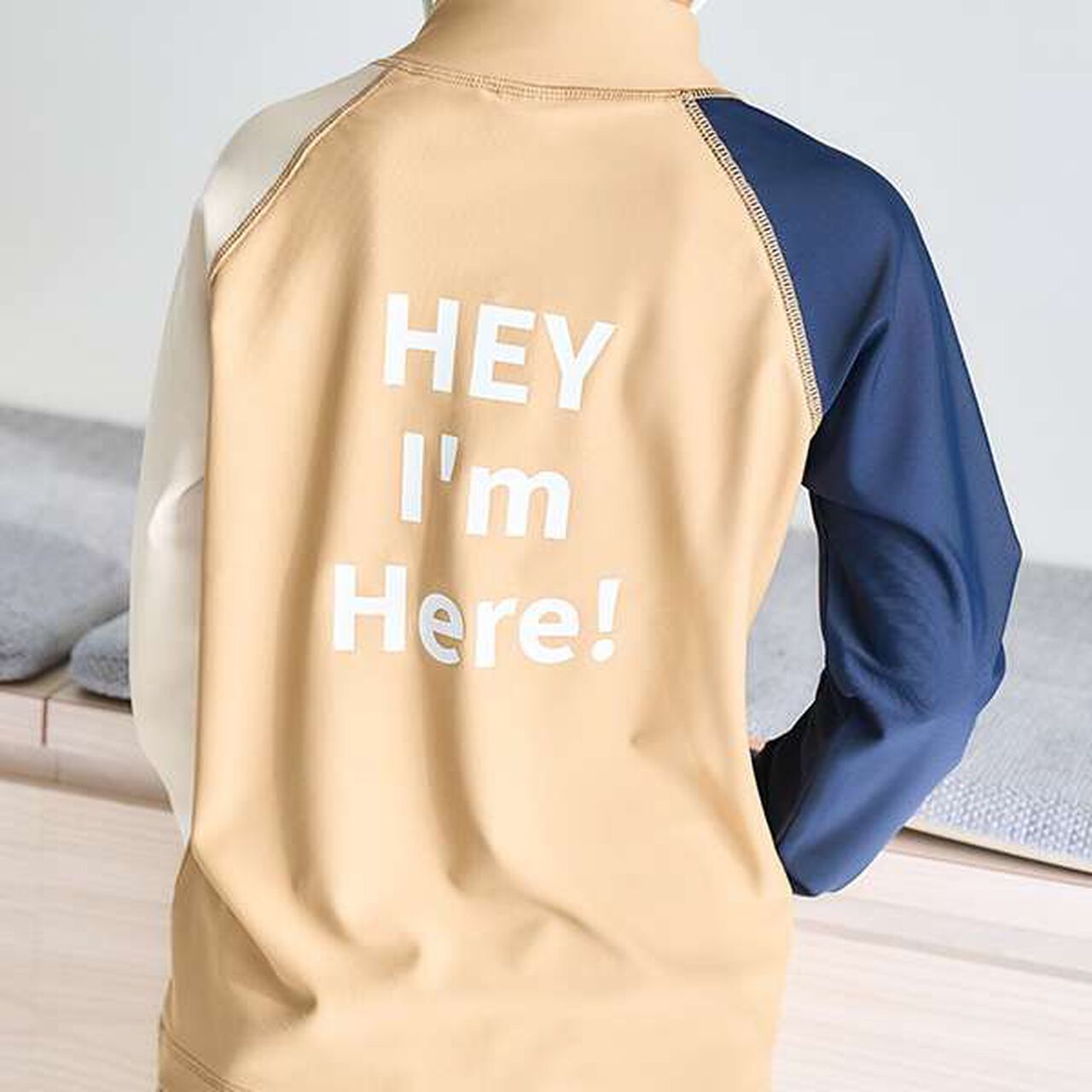 [SWIM] Half-Zip Rash Guard,Light blue, large image number 3