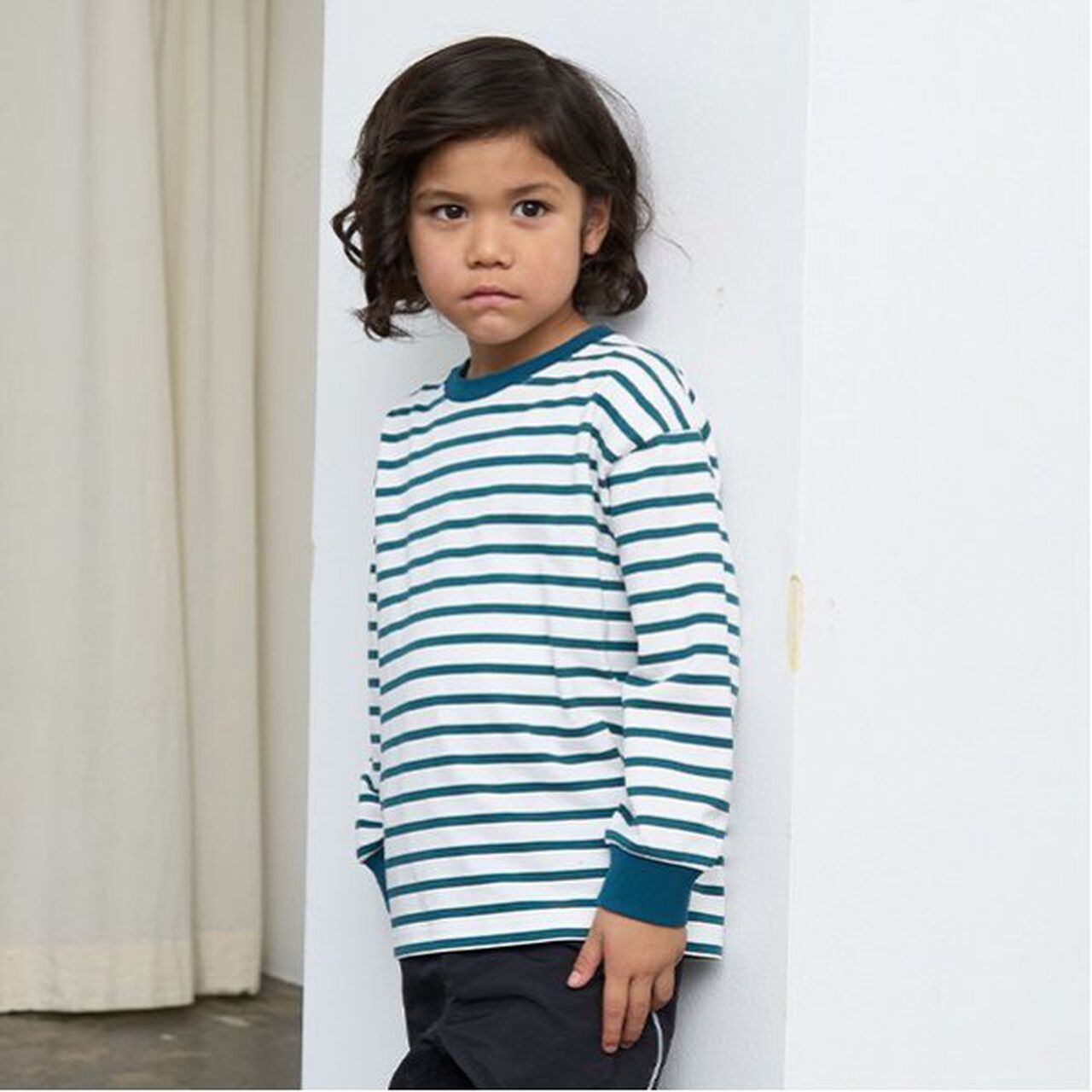 [Comfortable Jersey] Stripe Long-Sleeve T-Shirt,Mustard, large image number 19