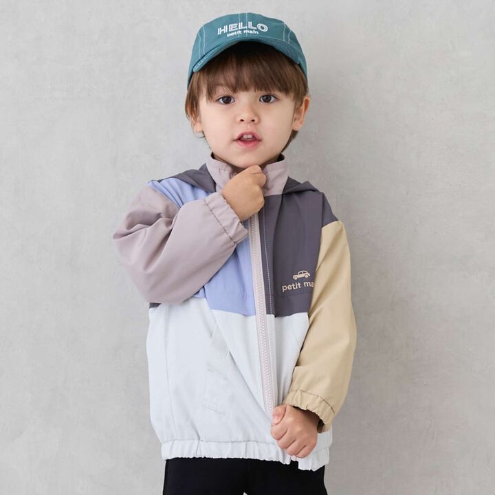 Water-Repellent Color Block Windbreaker,Navy, medium image number 6