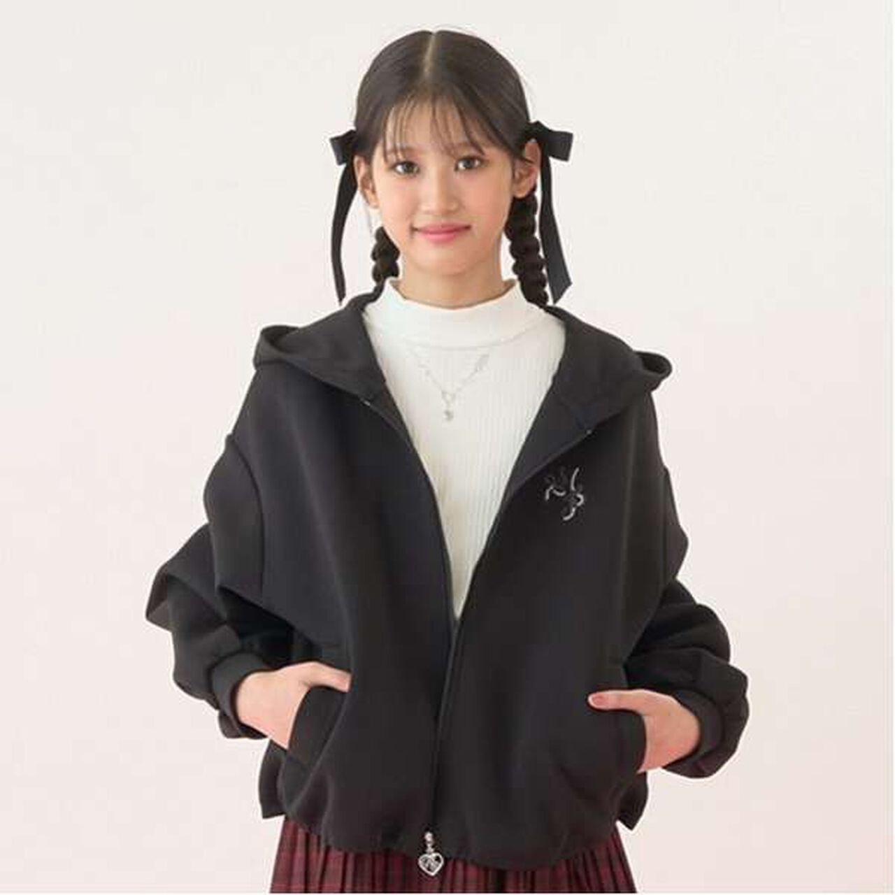 Ribbed Neck Long-Sleeve T-Shirt,Off white, large image number 8