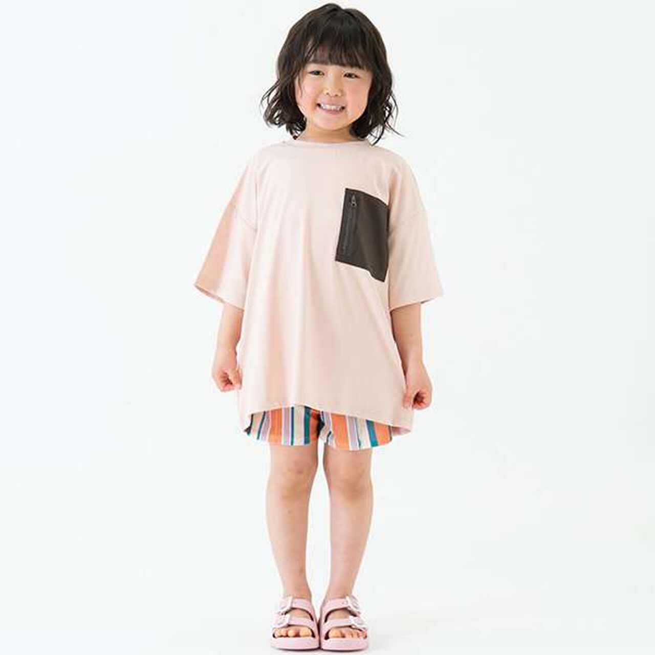 [Amphibious] Mesh Pocket Big Half T-Shirt,Charcoal gray, large image number 3