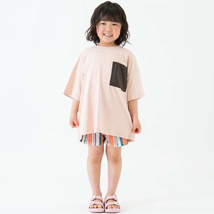 [Amphibious] Mesh Pocket Big Half T-Shirt,Charcoal gray, medium image number 3