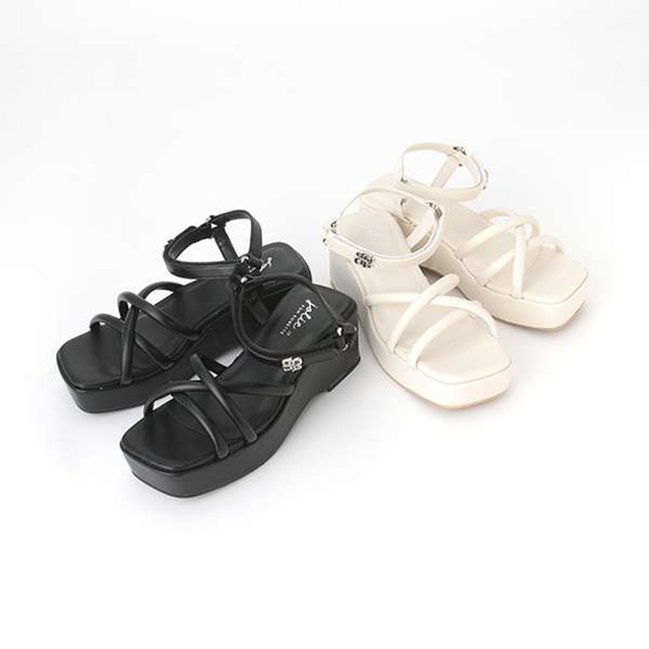 Woven Platform Sandals,Ivory, large image number 11