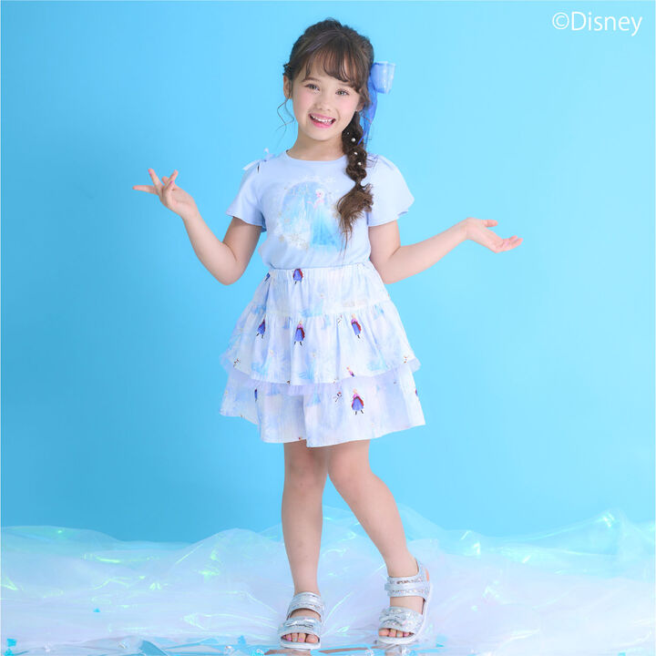 Frozen Elsa 2WAY T-Shirt [Cool Touch, UV Protection, Quick-Dry, Heat Shielding],Sax blue, medium image number 2