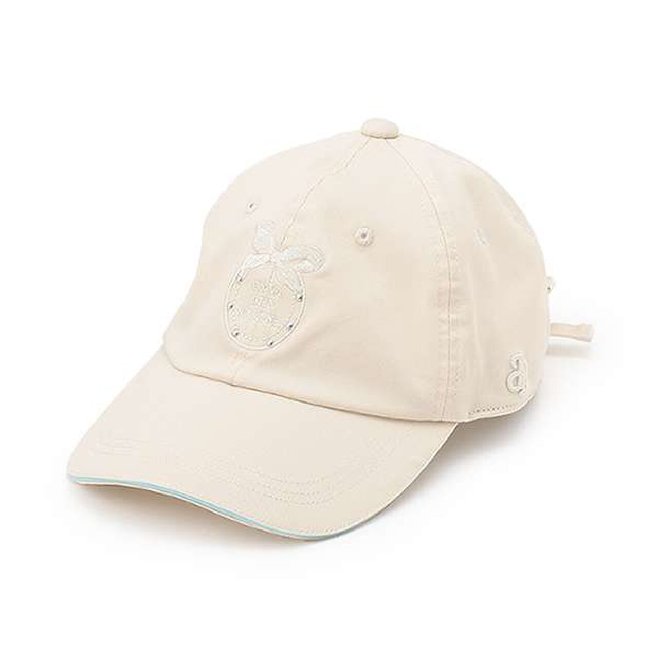 Ribbon Embroidered Cap,Ivory, large image number 0