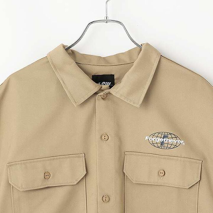 [FORGETNEVER] [Set Up Compatible] T/C Twill Work Short-Sleeve Shirt_GLSW,Navy, medium image number 2
