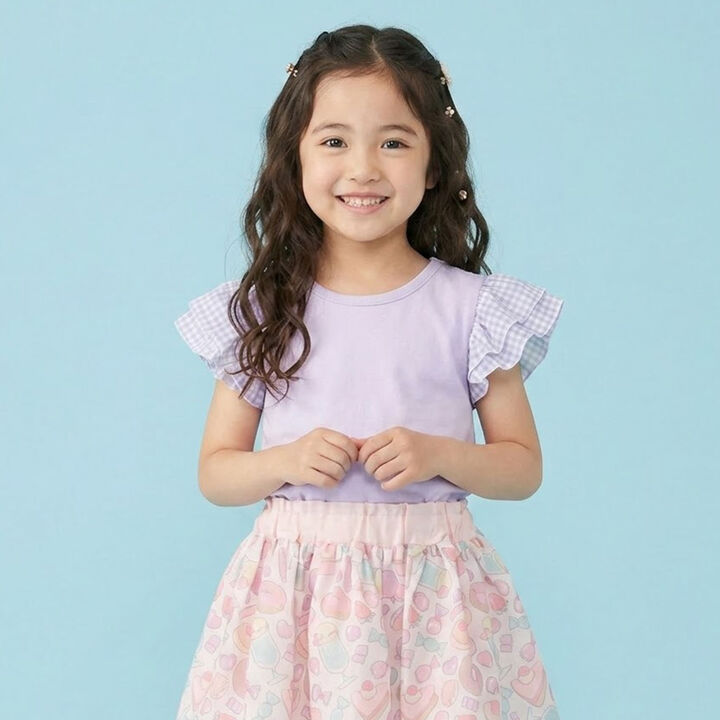 Frill Sleeve T-Shirt,, medium