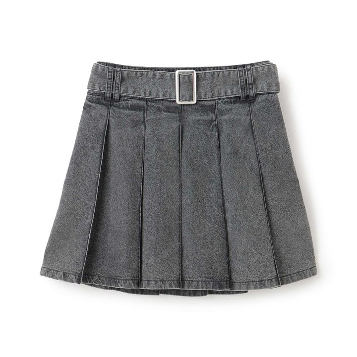 [LTXC] Denim Pleated Skirt with Belt,Navy, medium image number 11
