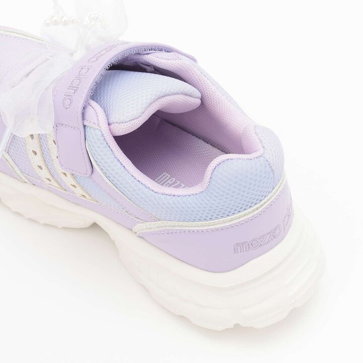 Charm-Attached Heart Velcro Sneakers,Lavender, medium image number 5