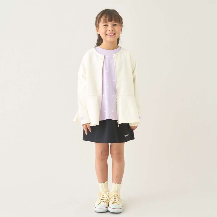[School-Ready] Puff Sweat Peplum Full Zip-Up,Ivory, medium image number 12