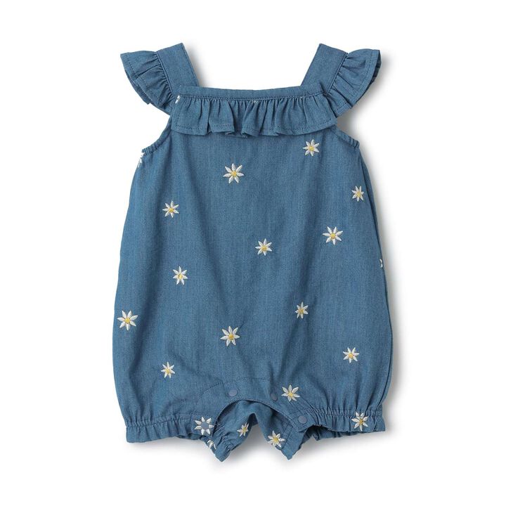 Daisy Embroidered Overalls,, medium