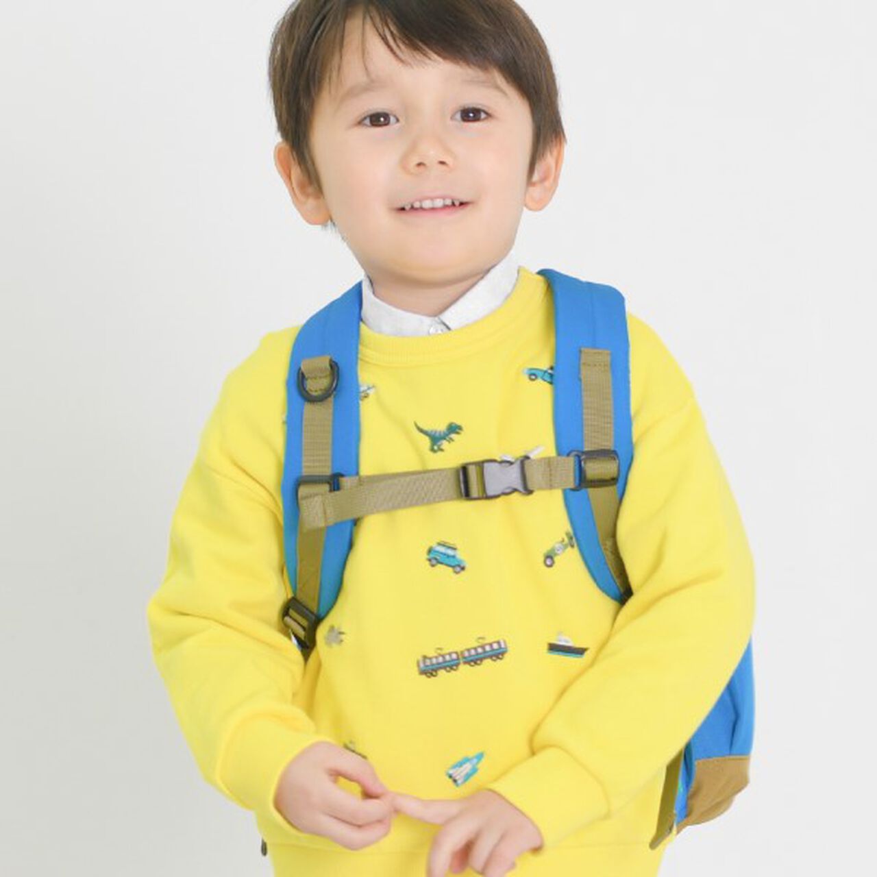 KPBOY Vehicle Dinosaur Embroidered Fleece Sweatshirt (80-150),Yellow, large image number 5