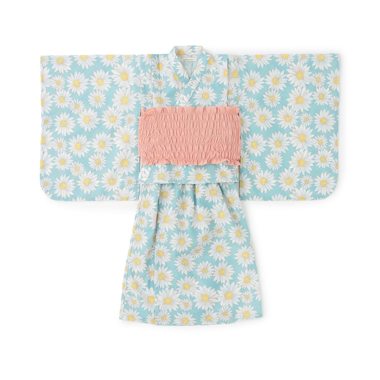 [Easy Wear♪] [Cool Touch] 4-Way Separate Yukata with Obi (OHANA) [Kids Girls],Coral red, large image number 5