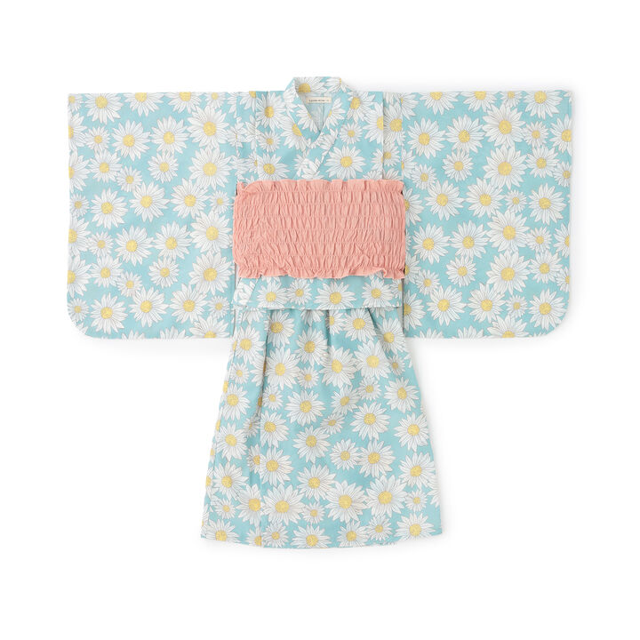 [Easy Wear♪] [Cool Touch] 4-Way Separate Yukata with Obi (OHANA) [Kids Girls],Coral red, medium image number 5
