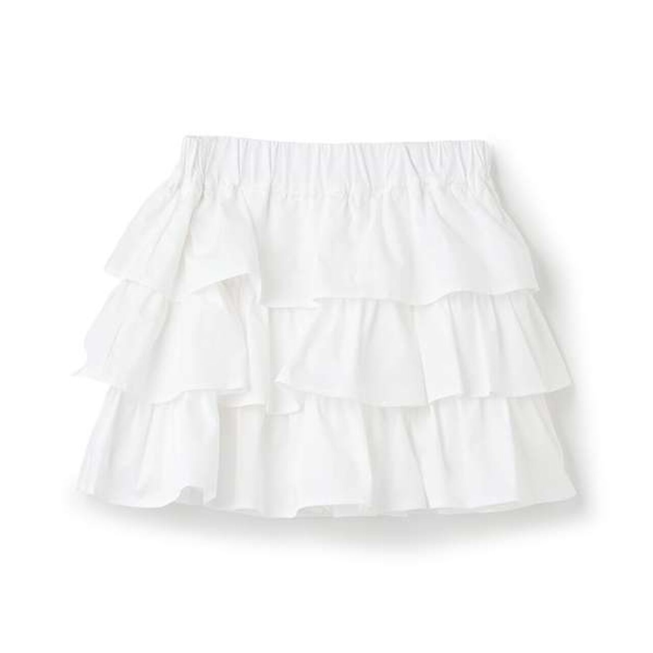 Tiered Frill Skirt,White, large image number 1