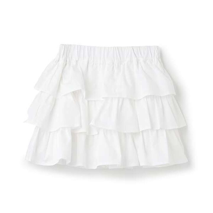Tiered Frill Skirt,White, medium image number 1