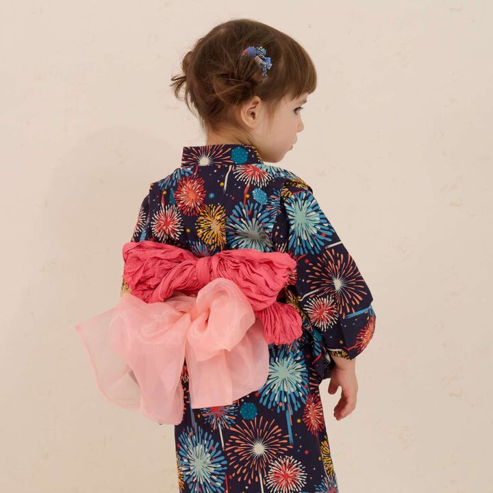 Yukata Set with Fireworks Pattern,Pearl white, medium image number 21