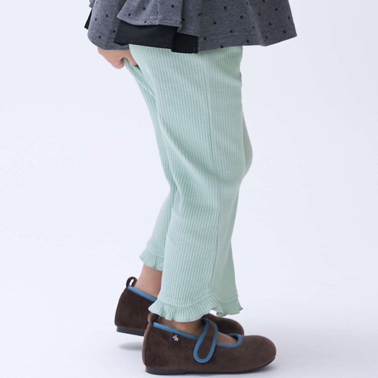 Merrowed Frill Flared Pants,Charcoal gray, large image number 7