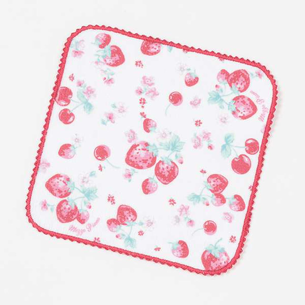 35th Strawberry Macaron Mimi Pop Pattern Hand Towel,Red, large image number 0