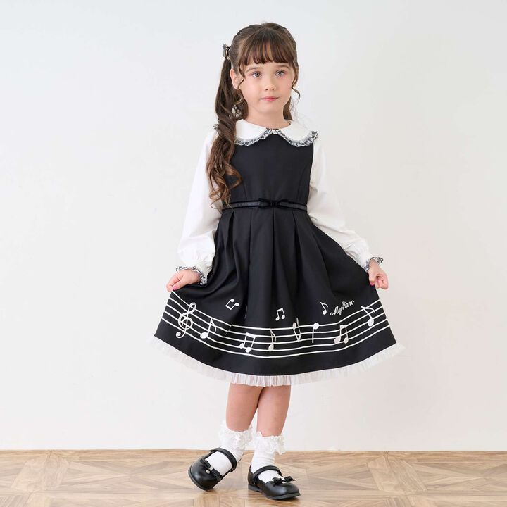 Musical Note Jumper Skirt,Black, medium image number 12
