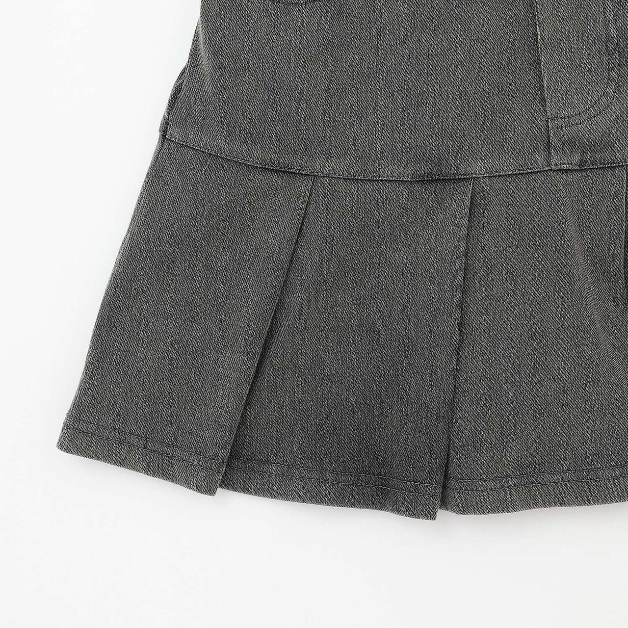 [Stretch] Denim-Look Cut Pleated Skirt,Blue, large image number 30