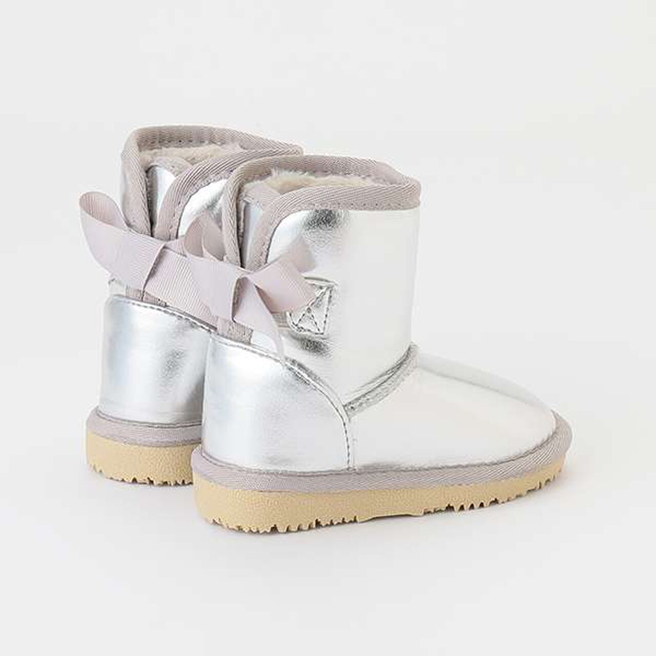 Ribbon Mouton Boots,Beige, large image number 4