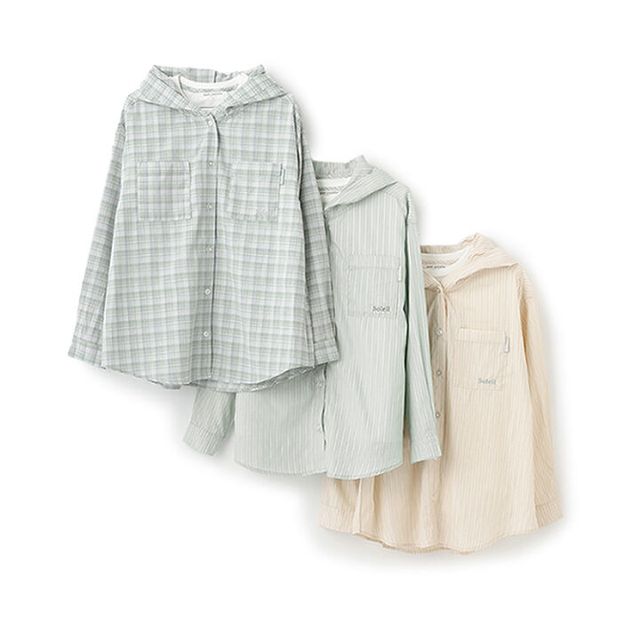 Long Sleeve Shirt Parka + Long Sleeve T-Shirt Set,Blue gray, medium image number 6