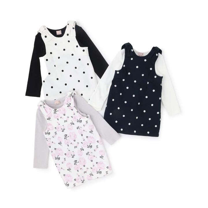 Link Shoulder Ribbon Jumper Skirt Set,Navy, medium image number 16