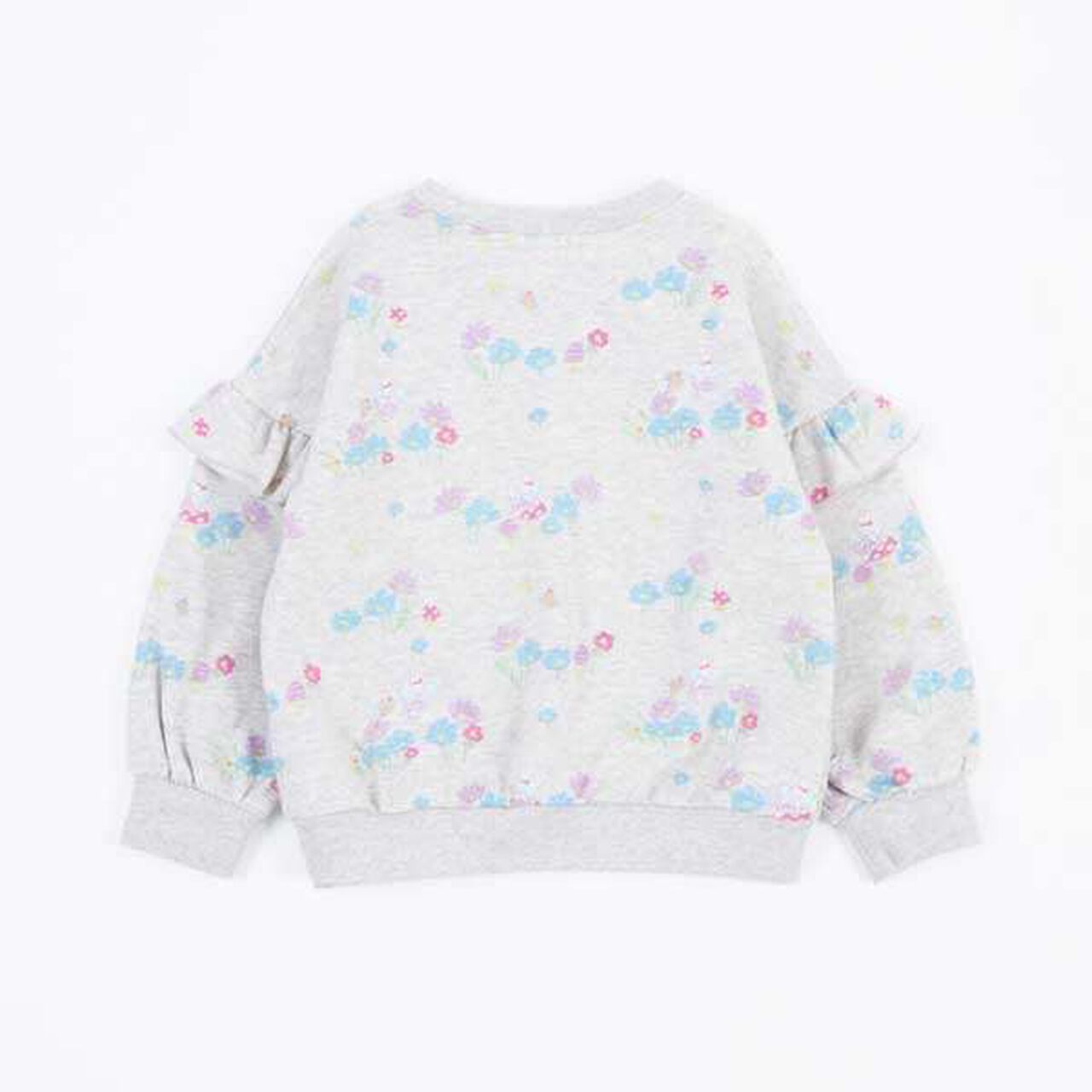 [Made in Japan] Rabbit All-Over Pattern Sleeve Frill Sweatshirt (120-130),Off white, large image number 13