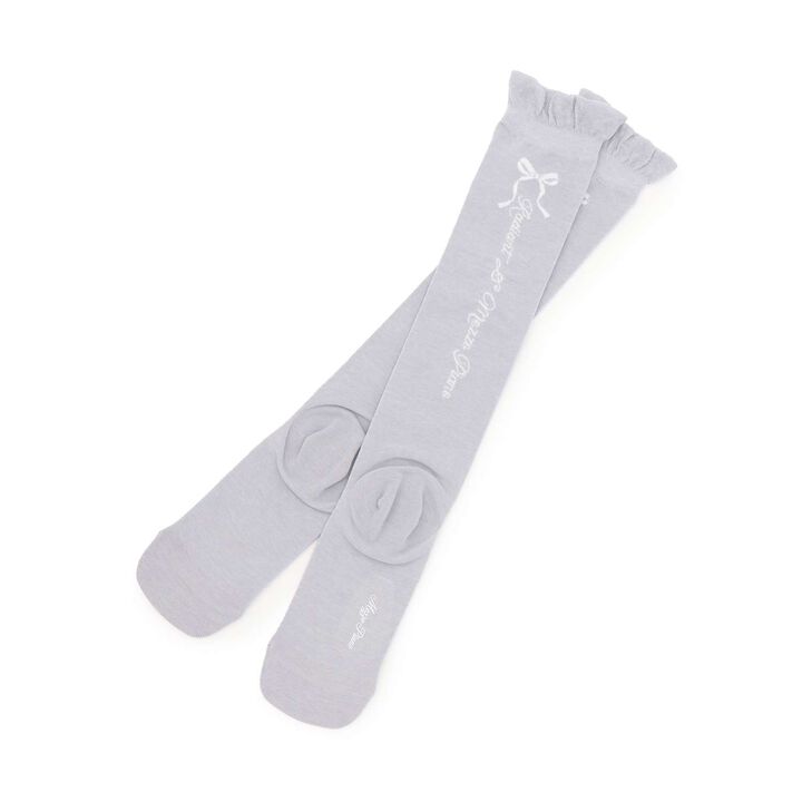 Ribbon & Logo Knee-High Socks,Silver gray, medium image number 6