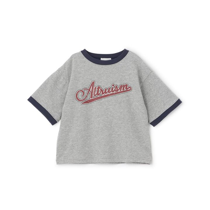 [Anti-Stain & Quick-Dry] Distressed Logo Print Ringer T-Shirt,Turquoise, medium image number 3