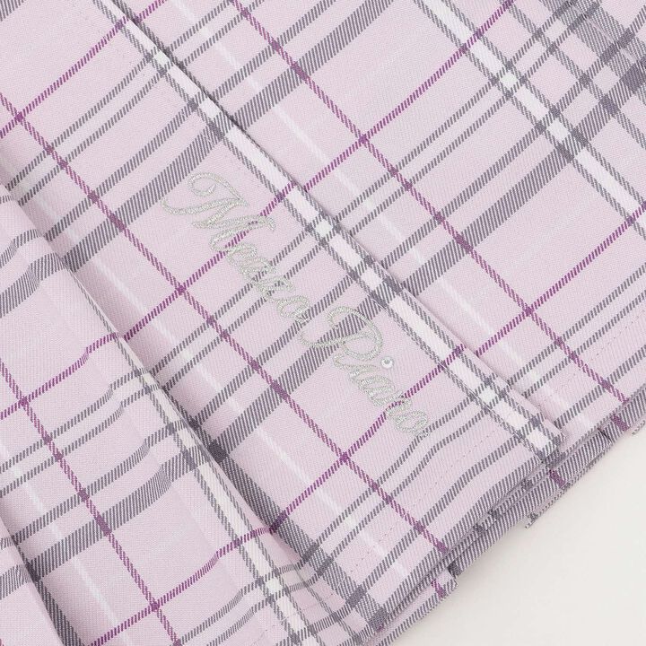Checkered Pleated Skirt-Pants,Blue, medium image number 16