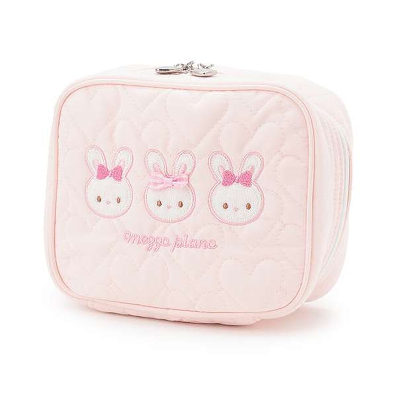Rabbit Appliqu&eacute; Square Pouch,Light pink, large image number 0