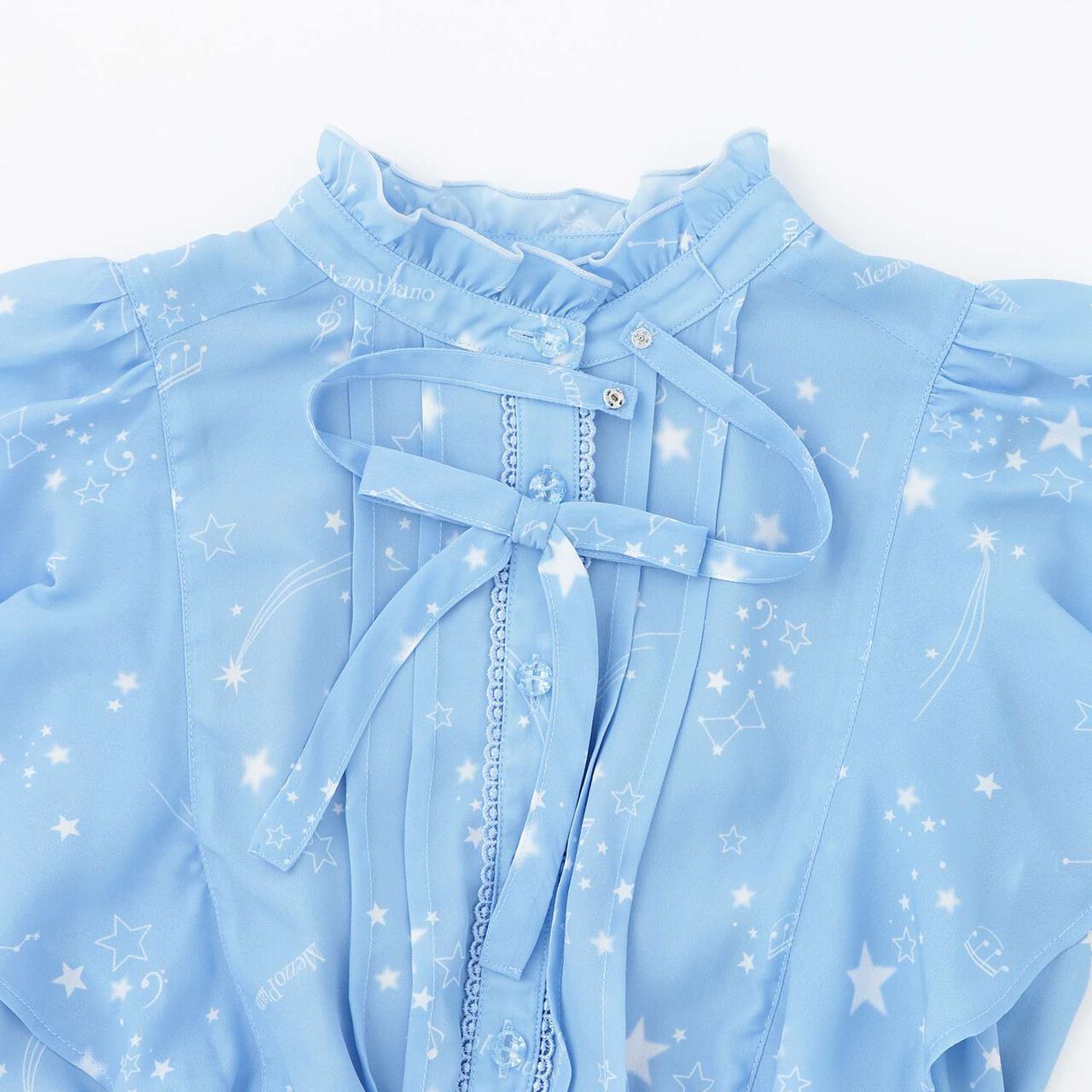 Assorted Fabric Pleated One-Piece Dress♪,Light blue, large image number 3