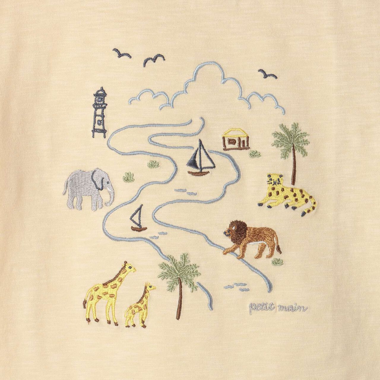 Safari Embroidered Short Sleeve T-Shirt,Ink blue, large image number 7