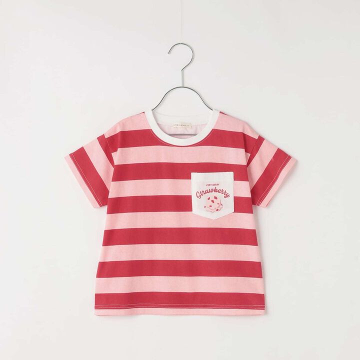 [31 Ice Cream] UV Cool Touch Shape-Retaining Sherbet T Assorted Print Striped T-Shirt,Black, medium image number 1