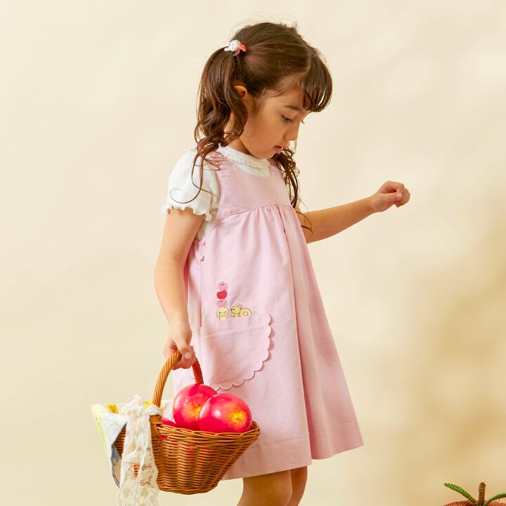 All-Over Pattern Lawn &times; Chambray Reversible Jumper Skirt,Blue, medium image number 20