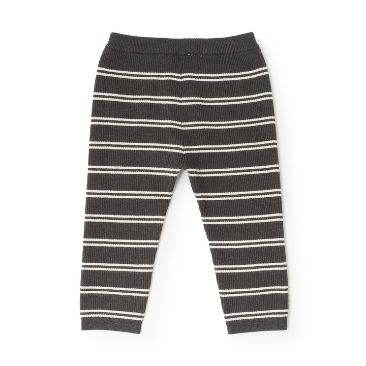[Washable] Multi-Stripe Knit Leggings,Charcoal gray, medium image number 1