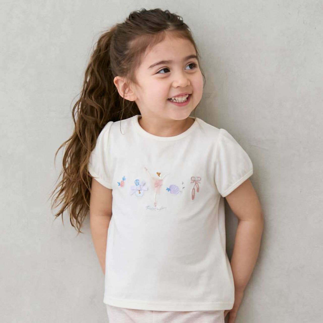 [Cool Touch] Ballet Motif T-Shirt,Off white, large image number 0