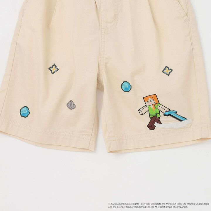 [MINECRAFT] Embroidered Half Pants,Beige, medium image number 11