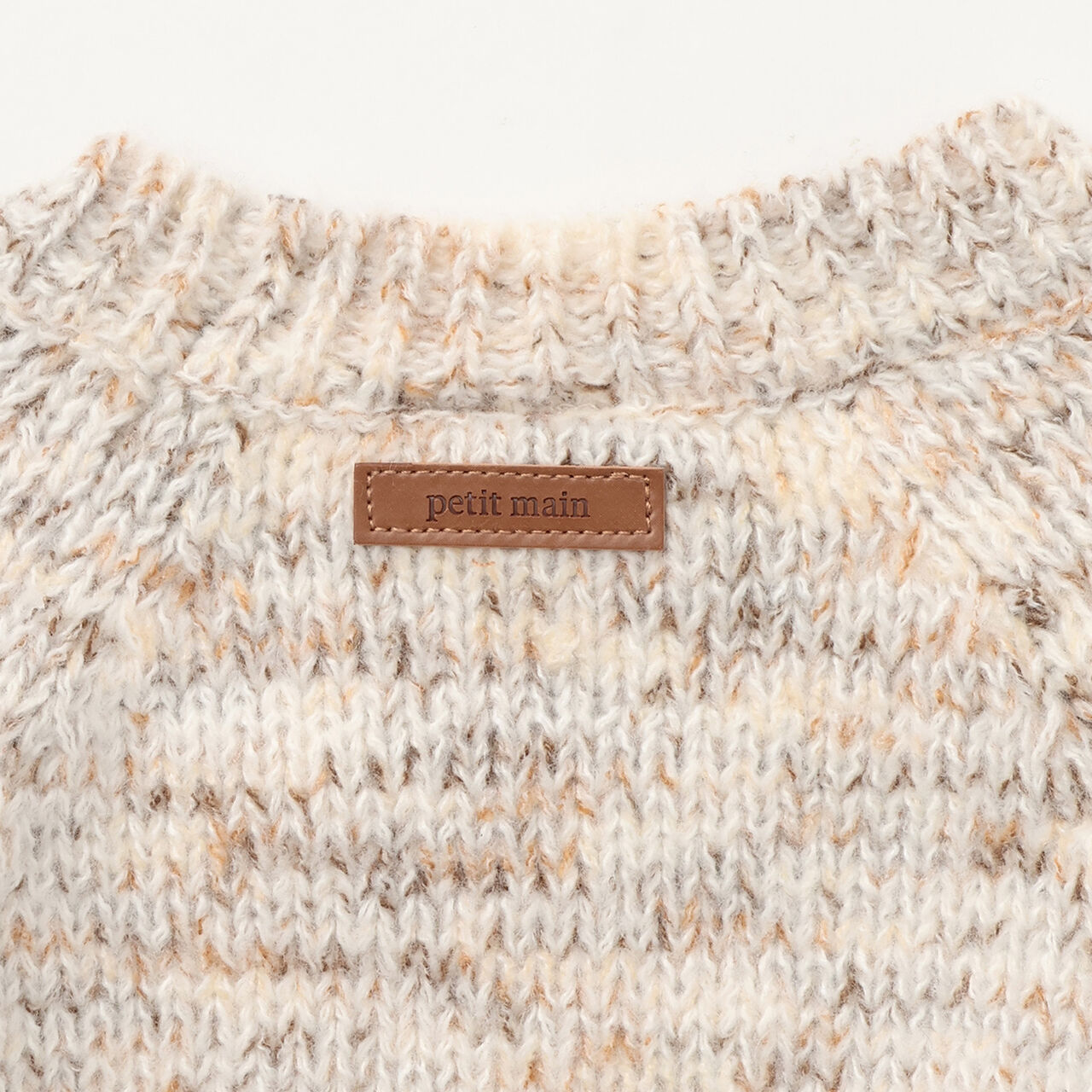 Washable Mixed Yarn Knitwear,Beige, large image number 8