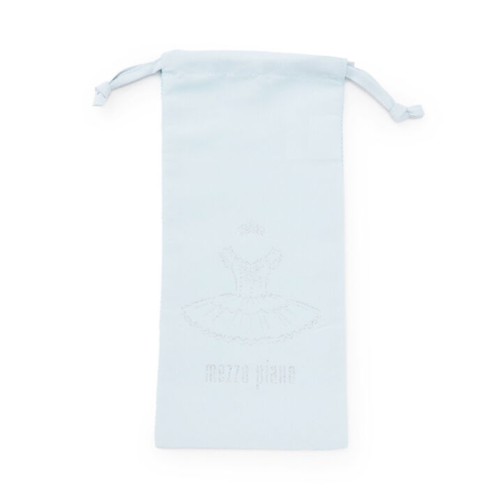 Ballet Motif Print Mesh Drawstring Bag for Shoes,Light blue, medium image number 0