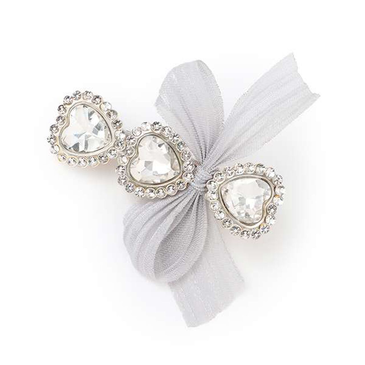 Sparkling Hair Clip with Ribbon,Pink, large image number 3